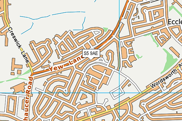 S5 9AE map - OS VectorMap District (Ordnance Survey)