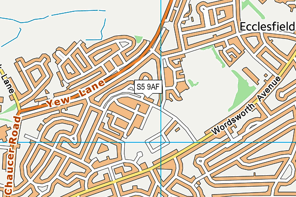 S5 9AF map - OS VectorMap District (Ordnance Survey)