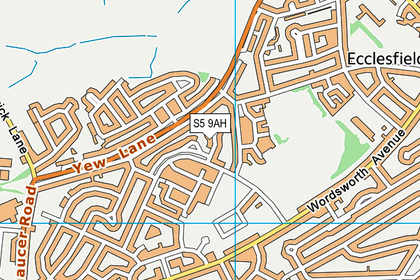 S5 9AH map - OS VectorMap District (Ordnance Survey)