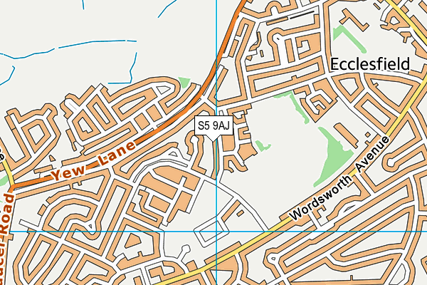 S5 9AJ map - OS VectorMap District (Ordnance Survey)