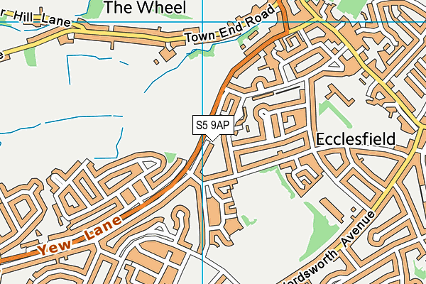 S5 9AP map - OS VectorMap District (Ordnance Survey)