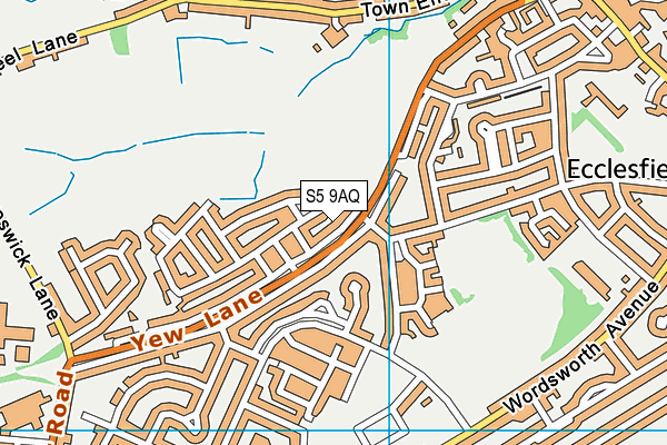 S5 9AQ map - OS VectorMap District (Ordnance Survey)