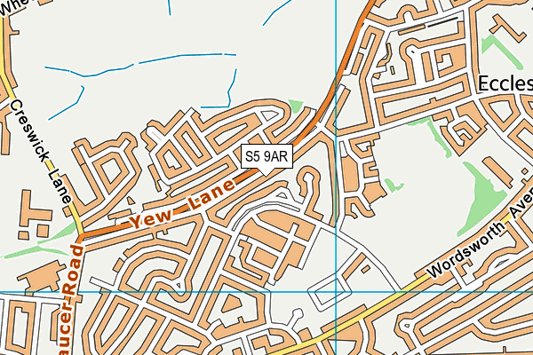 S5 9AR map - OS VectorMap District (Ordnance Survey)