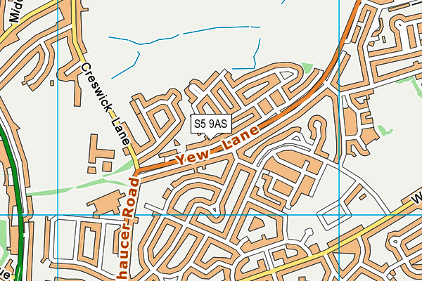 S5 9AS map - OS VectorMap District (Ordnance Survey)