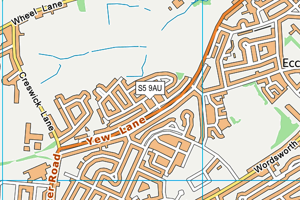 S5 9AU map - OS VectorMap District (Ordnance Survey)