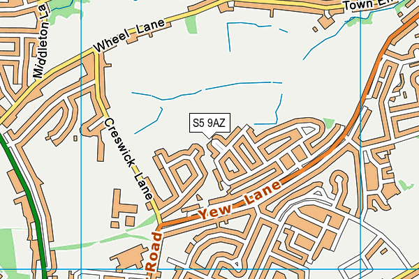 S5 9AZ map - OS VectorMap District (Ordnance Survey)