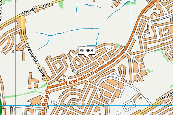 S5 9BB map - OS VectorMap District (Ordnance Survey)