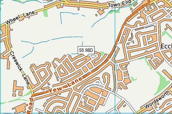 S5 9BD map - OS VectorMap District (Ordnance Survey)