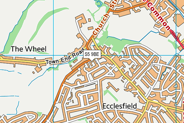 S5 9BE map - OS VectorMap District (Ordnance Survey)