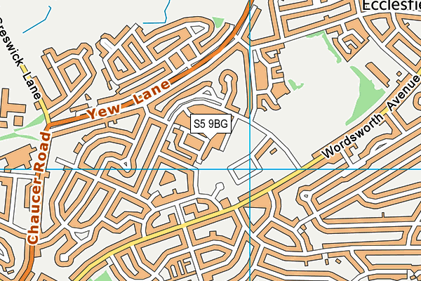 S5 9BG map - OS VectorMap District (Ordnance Survey)