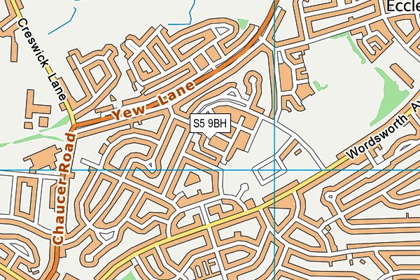 S5 9BH map - OS VectorMap District (Ordnance Survey)