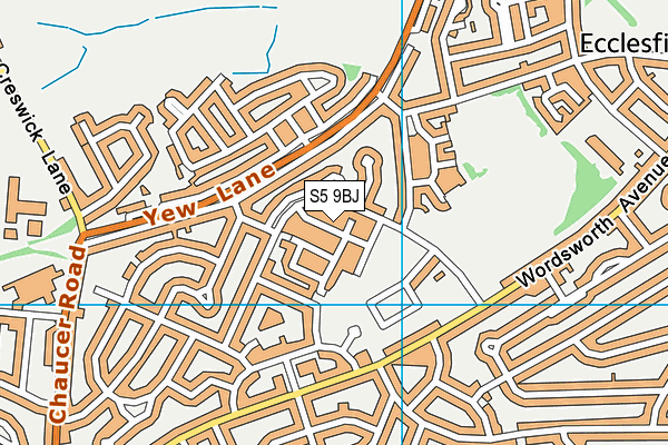 S5 9BJ map - OS VectorMap District (Ordnance Survey)