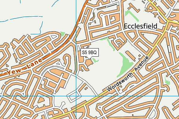 S5 9BQ map - OS VectorMap District (Ordnance Survey)