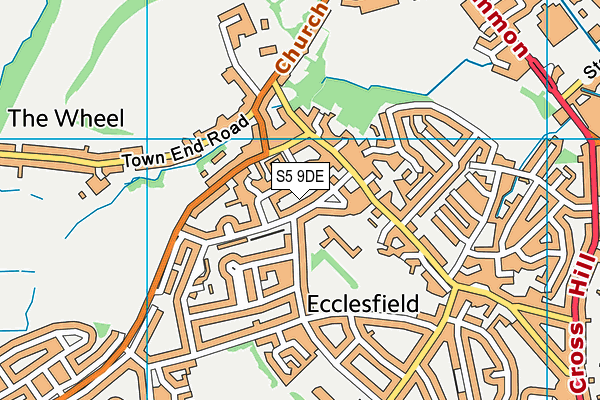 S5 9DE map - OS VectorMap District (Ordnance Survey)