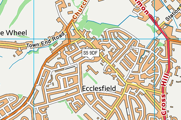 S5 9DF map - OS VectorMap District (Ordnance Survey)