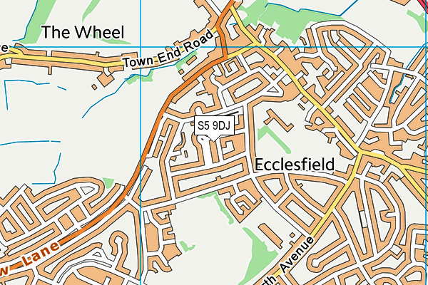 S5 9DJ map - OS VectorMap District (Ordnance Survey)