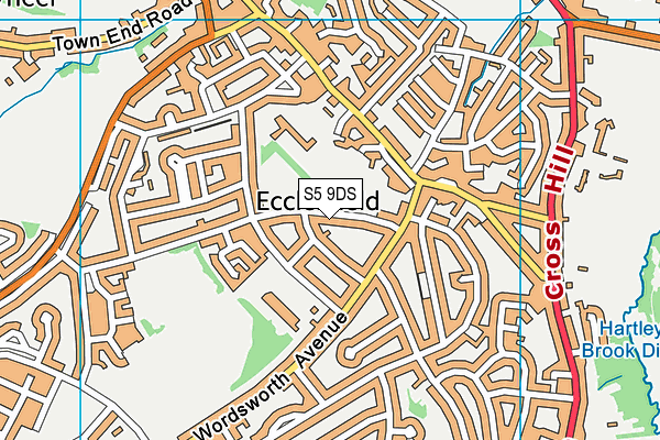 S5 9DS map - OS VectorMap District (Ordnance Survey)