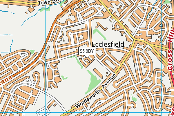 S5 9DY map - OS VectorMap District (Ordnance Survey)