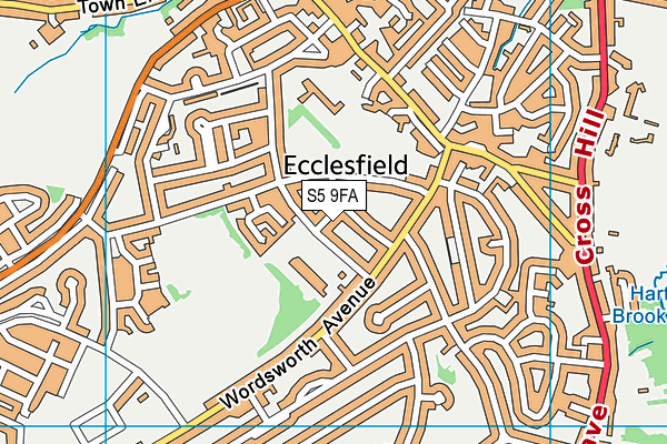 S5 9FA map - OS VectorMap District (Ordnance Survey)