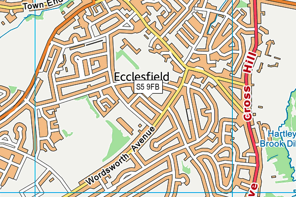 S5 9FB map - OS VectorMap District (Ordnance Survey)