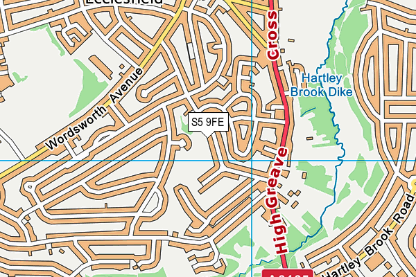 S5 9FE map - OS VectorMap District (Ordnance Survey)