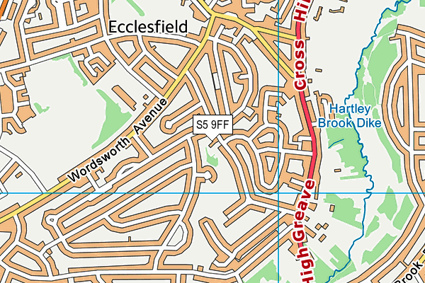 S5 9FF map - OS VectorMap District (Ordnance Survey)