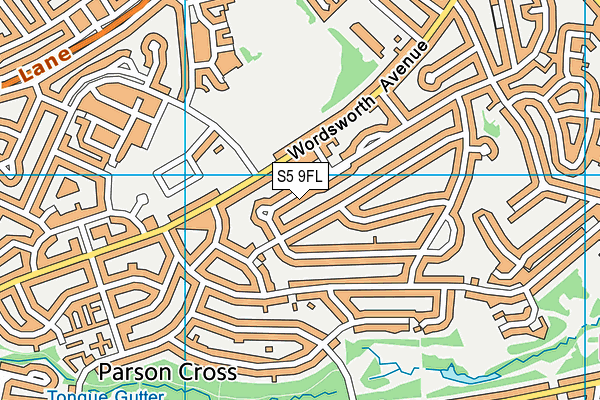S5 9FL map - OS VectorMap District (Ordnance Survey)