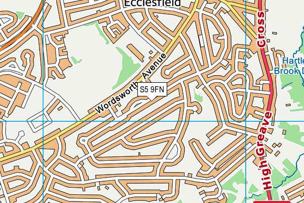 S5 9FN map - OS VectorMap District (Ordnance Survey)