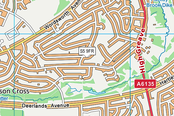 S5 9FR map - OS VectorMap District (Ordnance Survey)