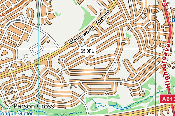 S5 9FU map - OS VectorMap District (Ordnance Survey)