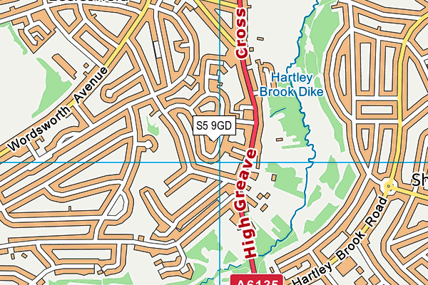 S5 9GD map - OS VectorMap District (Ordnance Survey)