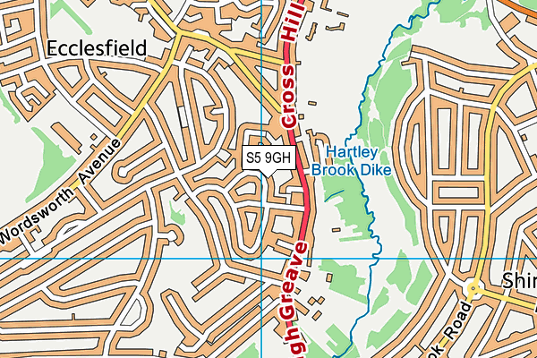 S5 9GH map - OS VectorMap District (Ordnance Survey)