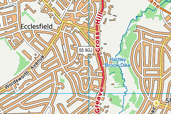 S5 9GJ map - OS VectorMap District (Ordnance Survey)