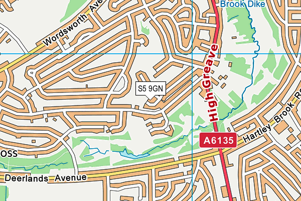 S5 9GN map - OS VectorMap District (Ordnance Survey)