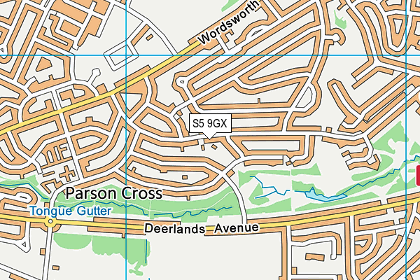 S5 9GX map - OS VectorMap District (Ordnance Survey)