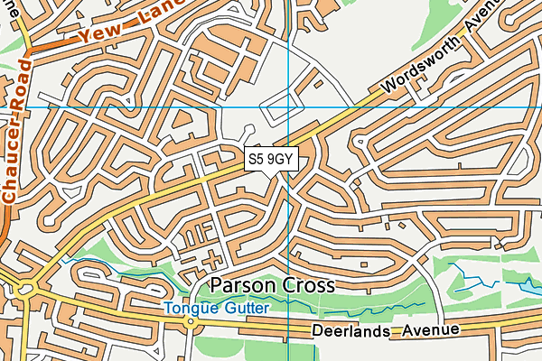 S5 9GY map - OS VectorMap District (Ordnance Survey)