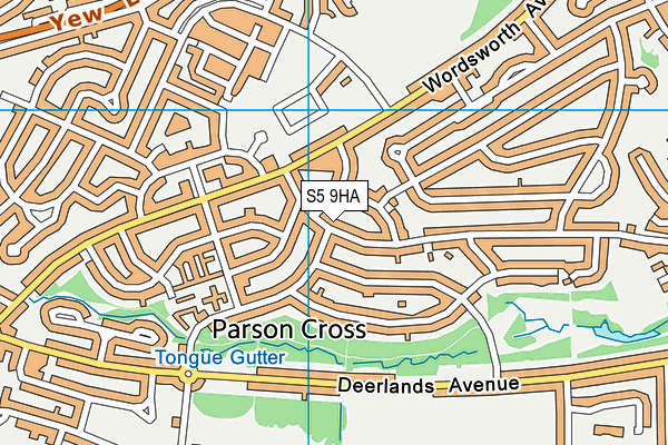 S5 9HA map - OS VectorMap District (Ordnance Survey)