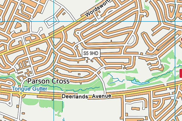 S5 9HD map - OS VectorMap District (Ordnance Survey)