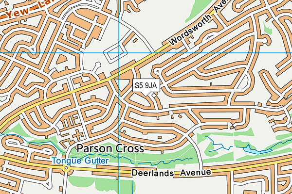 S5 9JA map - OS VectorMap District (Ordnance Survey)