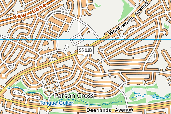 S5 9JB map - OS VectorMap District (Ordnance Survey)