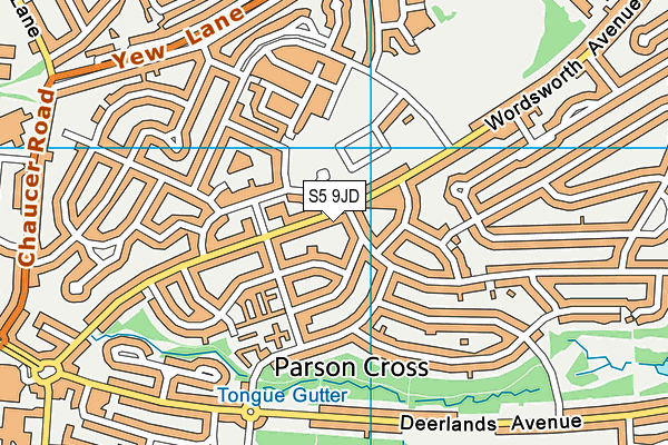 S5 9JD map - OS VectorMap District (Ordnance Survey)