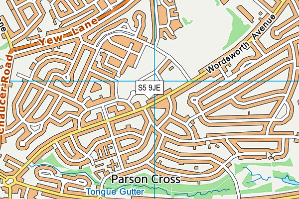 S5 9JE map - OS VectorMap District (Ordnance Survey)