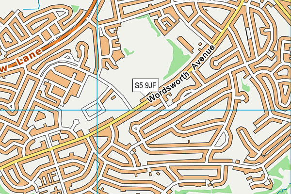 S5 9JF map - OS VectorMap District (Ordnance Survey)