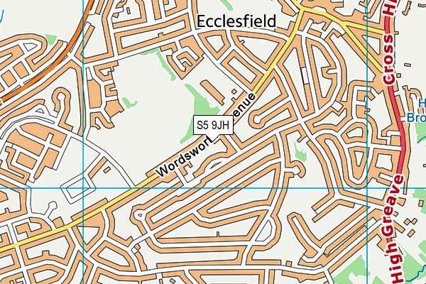 S5 9JH map - OS VectorMap District (Ordnance Survey)