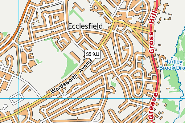 S5 9JJ map - OS VectorMap District (Ordnance Survey)