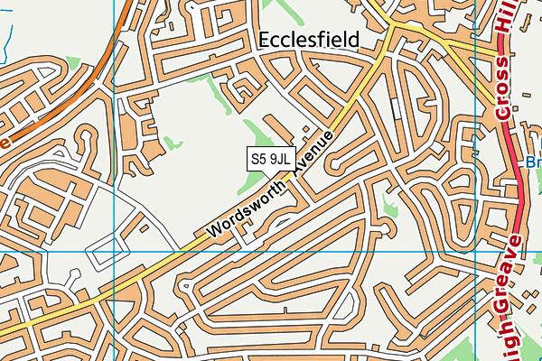 S5 9JL map - OS VectorMap District (Ordnance Survey)