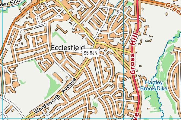 S5 9JN map - OS VectorMap District (Ordnance Survey)