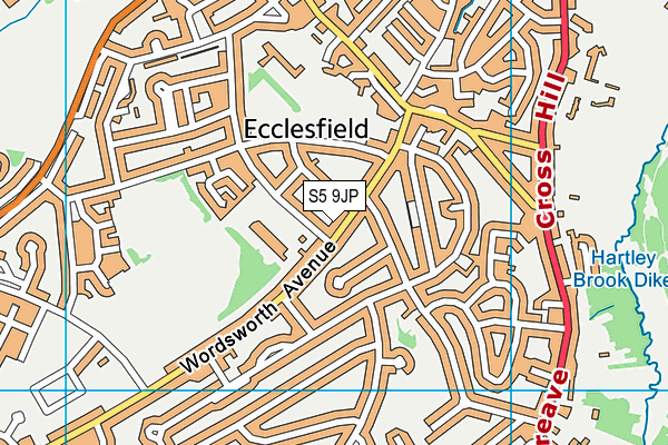 S5 9JP map - OS VectorMap District (Ordnance Survey)