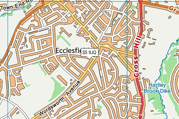 S5 9JQ map - OS VectorMap District (Ordnance Survey)