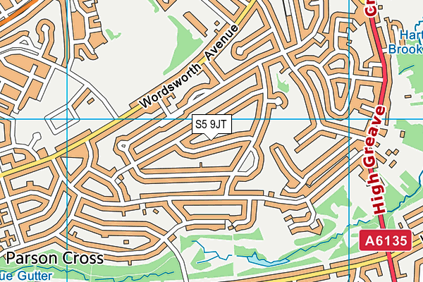 S5 9JT map - OS VectorMap District (Ordnance Survey)